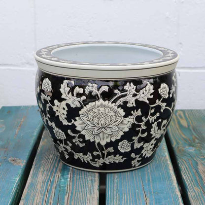 水鉢 大型 洋蓮 黒 大 10号 火鉢 鉢カバー プランターカバー ロータス