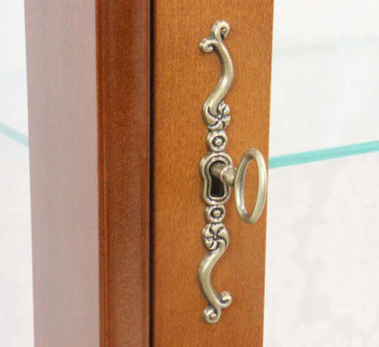 イタリア ガラスキャビネット 木製 象嵌 120cm 猫脚 560/120