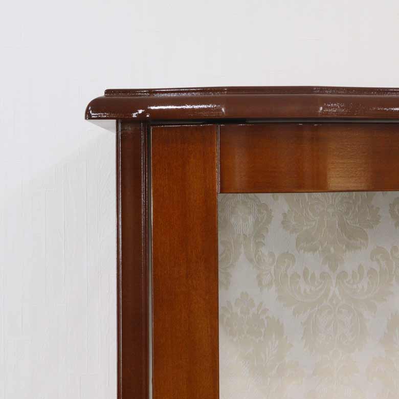 イタリア ガラスキャビネット 木製 象嵌 120cm 猫脚 560/120