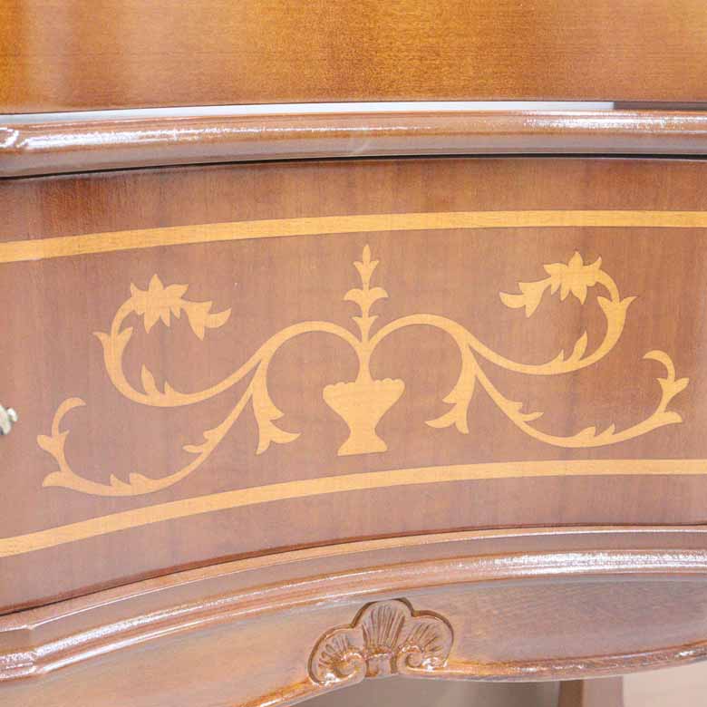 イタリア キャビネット 木製 170cm キュリオケース 象嵌 猫脚 560/170