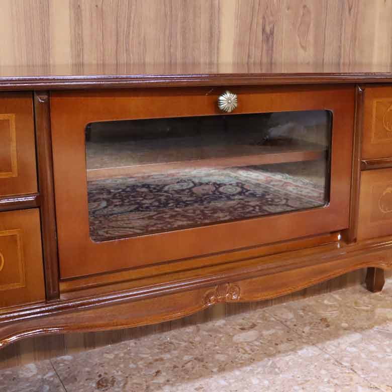 サイドボード　テレビ台　キャビネット　イタリア製　象嵌 アンティーク家具 hokuo_602-486