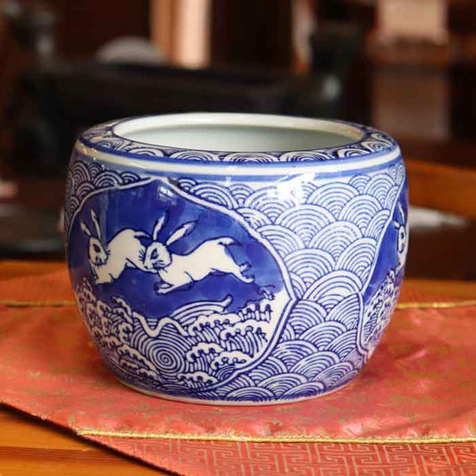 水鉢 兎 5号 ミニ火鉢 鉢カバー プランターカバー