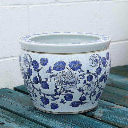 水鉢 大型 藍花 大 10号 火鉢 鉢カバー プランターカバー
