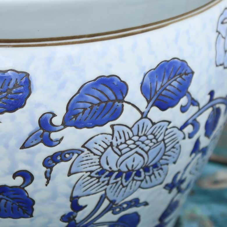 水鉢 大型 藍花 大 10号 火鉢 鉢カバー プランターカバー