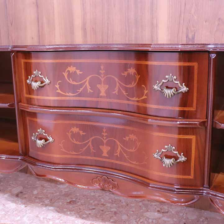 テレビ台 ローボード イタリア 象嵌  158cm 猫脚 596G