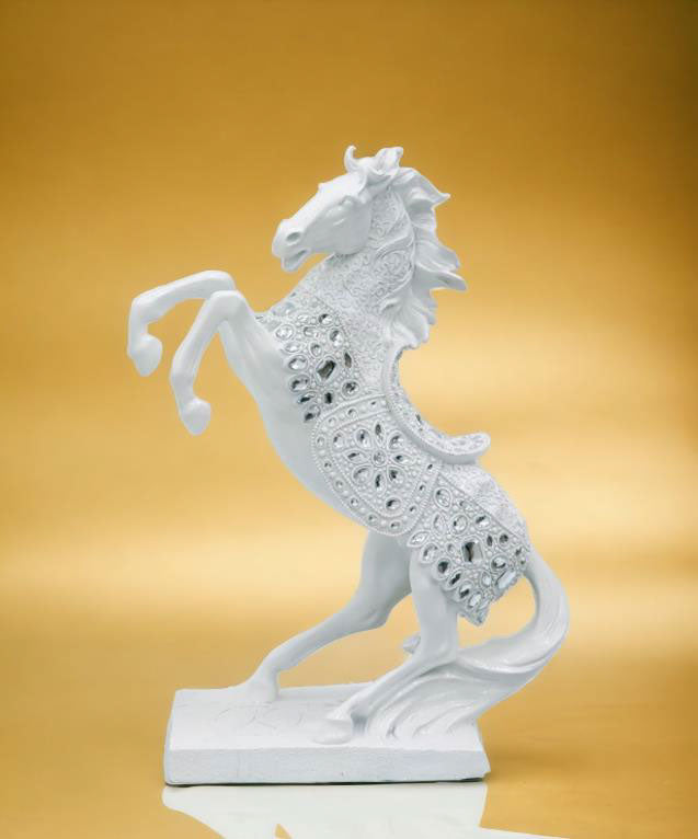 馬の置物 オブジェ 白馬 ホワイト 風水 縁起物 オーナメント