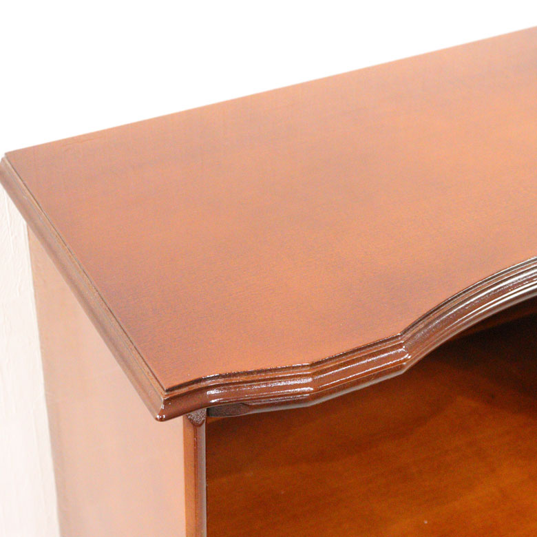 イタリア オープンチェスト 茶 58cm 象嵌 猫脚 044VP