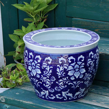 水鉢 大型 ひまわり 青 特大 13号 火鉢 鉢カバー 向日葵