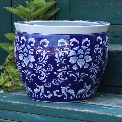 水鉢 大型 ひまわり 青 特大 13号 火鉢 鉢カバー 向日葵