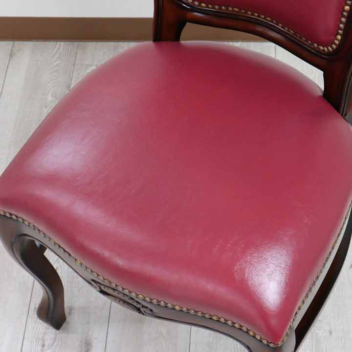 ダイニングテーブル 5点セット 110cm 円形 象嵌 花柄 マホガニー 4人用