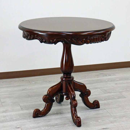 カフェテーブル 70cm マホガニー 木製 円形 ラウンドテーブル