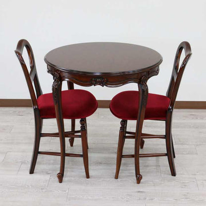 テーブル 75cm 円形 ティーテーブル マホガニー 2人用