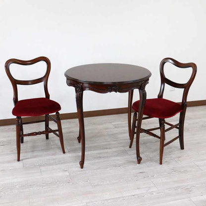 テーブル 75cm 円形 ティーテーブル マホガニー 2人用