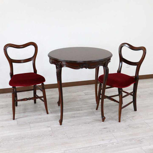 テーブル 75cm 円形 ティーテーブル マホガニー 2人用