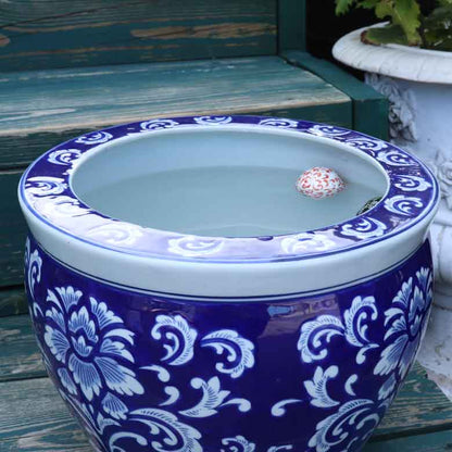 水鉢 大型 ひまわり 青 大 10号 火鉢 鉢カバー プランターカバー 向日葵