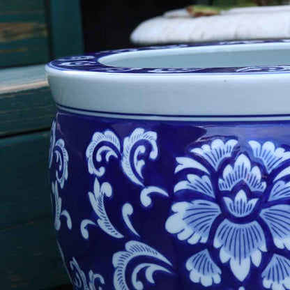 水鉢 大型 ひまわり 青 大 10号 火鉢 鉢カバー プランターカバー 向日葵