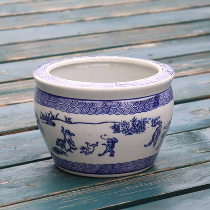 水鉢 鳥獣戯画 7号 シノワズリ オリエンタル 鉢カバー プランターカバー