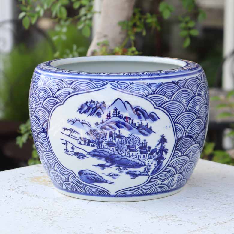 水鉢 山水 7号 ミニ火鉢 鉢カバー プランターカバー