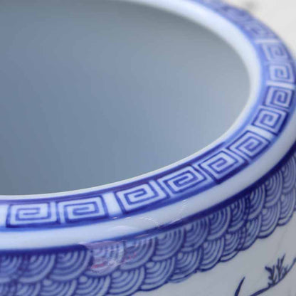 水鉢 鳥獣戯画 7号 ミニ火鉢 鉢カバー プランターカバー メダカ鉢