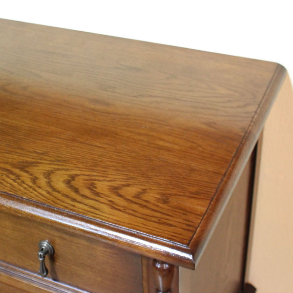 チェスト 80cm 4引き出し オーク 完成品 木製 レトロ