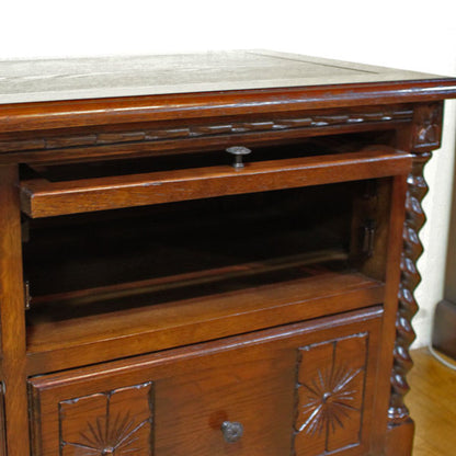 テレビボード 159cm ローキャビネット オーク 完成品 木製 レトロ