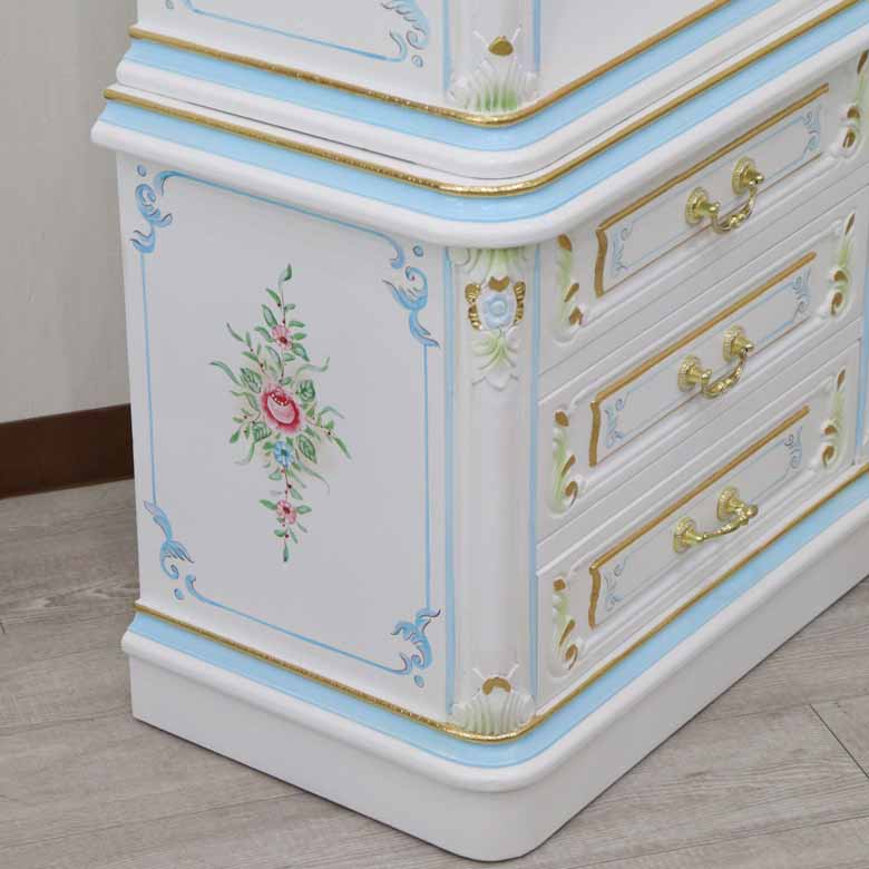 ロココ ブックケース 本棚 オープンキャビネット 白家具