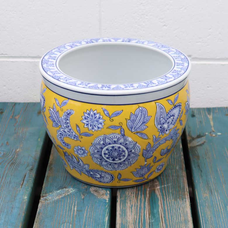 水鉢 大型 黄色 大 10号 火鉢 鉢カバー プランターカバー