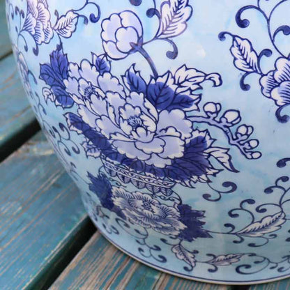 水鉢 大型 陶器 13号 水色 ボタン 火鉢 鉢カバー プランターカバー プランター メダカ鉢