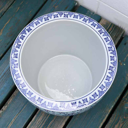 水鉢 大型 陶器 13号 水色 ボタン 火鉢 鉢カバー プランターカバー プランター メダカ鉢