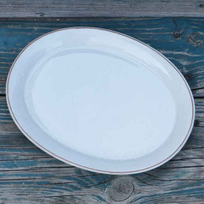 陶器 プランター 楕円型 底穴あり 染め付け シノワズリ