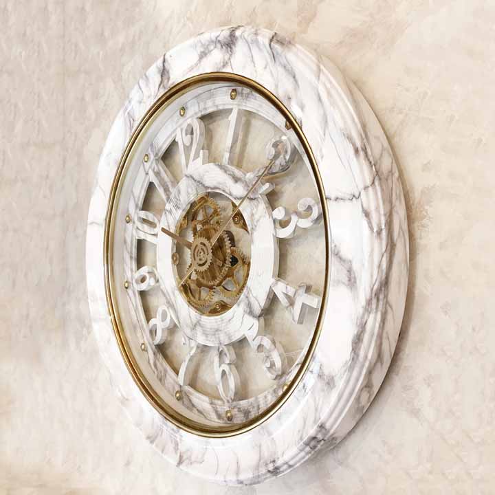 壁掛け 時計 ウォールクロック 大型 ゼブラマーブル