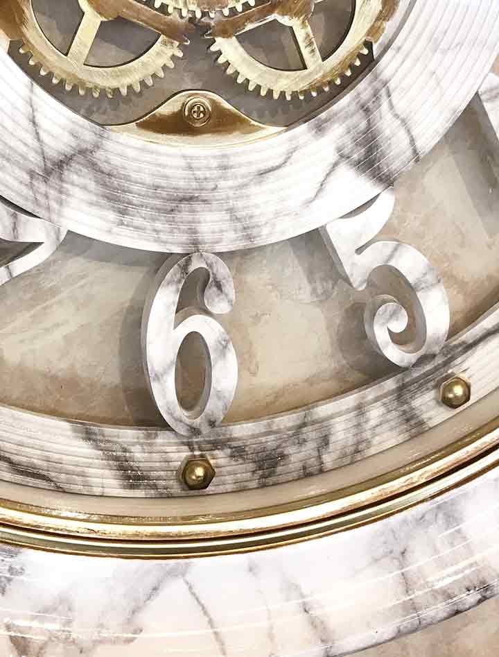 壁掛け 時計 ウォールクロック 大型 ゼブラマーブル