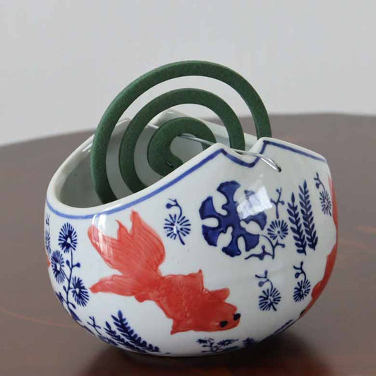 陶器 蚊取線香 ホルダー 金魚 虫除け 和雑貨 蚊遣り器 シノワズリ