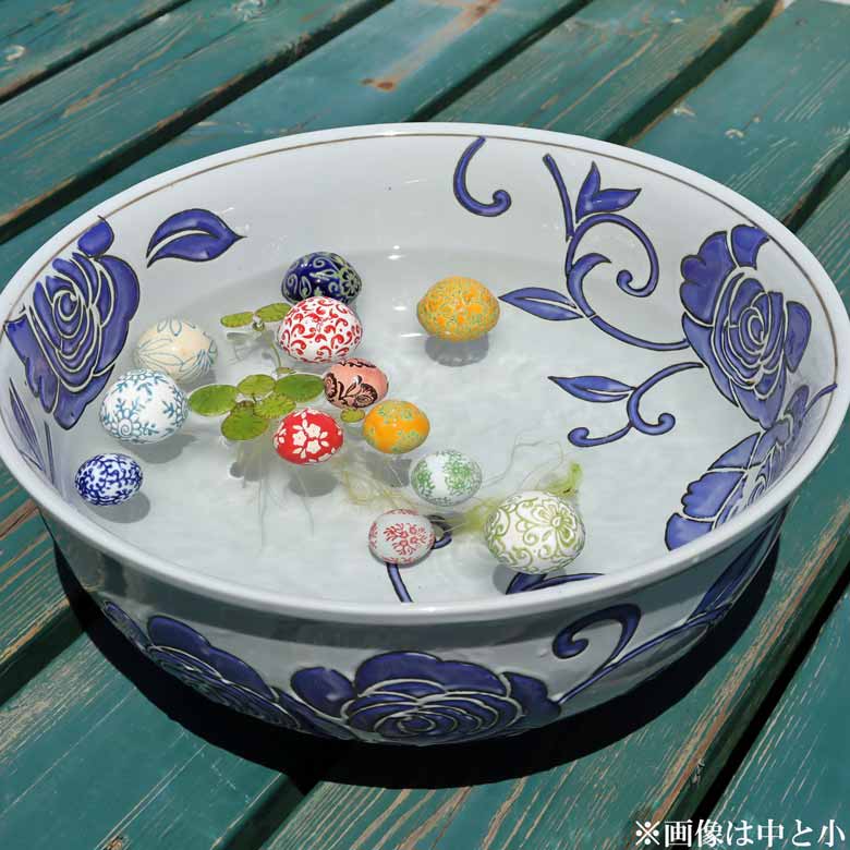 陶器 浮き球 12個セット 中 浮き玉 水鉢 メダカ鉢 金魚鉢 鉢 水連鉢 和風 ビオトープ