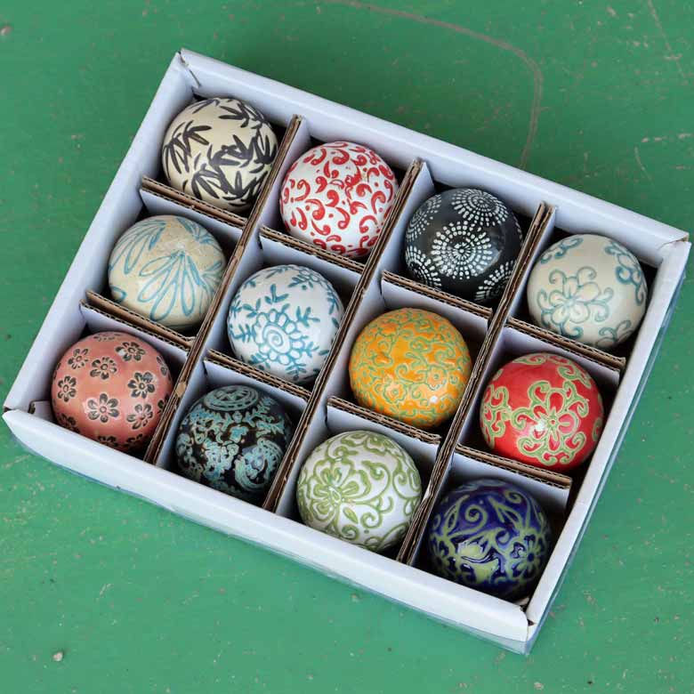 陶器 浮き球 12個セット 中 浮き玉 水鉢 メダカ鉢 金魚鉢 鉢 水連鉢 和風 ビオトープ