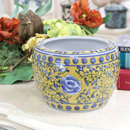 水鉢 黄色 7号 ミニ火鉢 鉢カバー プランターカバー