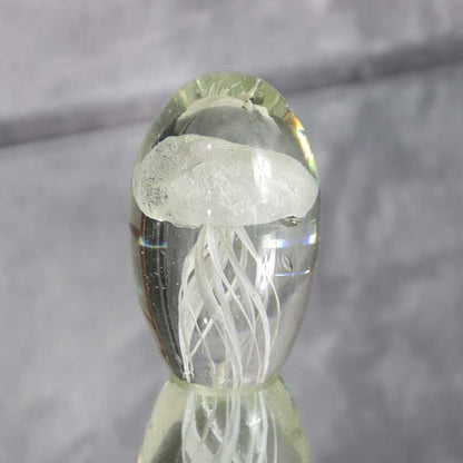 ガラス クラゲ 小 白 置物 海月 くらげ ガラス雑貨 オブジェ 硝子彫刻