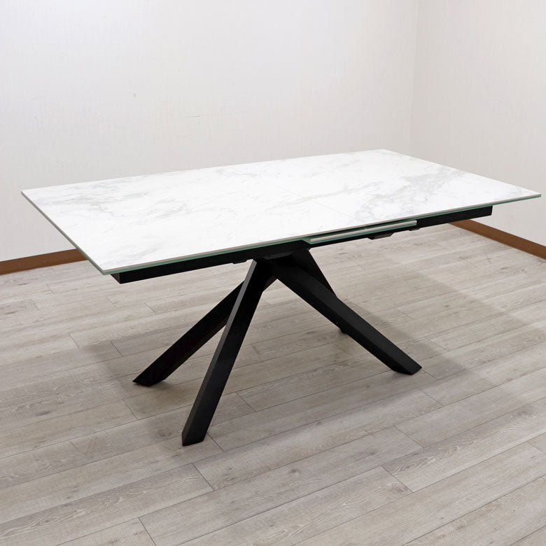 セラミック テーブルセット 伸長式 ホワイト 160cm 200cm ダイニングテーブル 5点セット 伸張式 食卓テーブル モダン