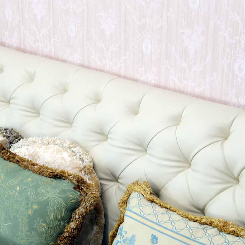 ベッドフレーム ダブル ワイドダブル チェスターフィールド風 革風ファブリック