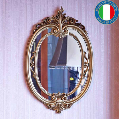 イタリア製 デコレーションミラー 置き鏡 ミラー  ゴールド EUROMAMRCHI