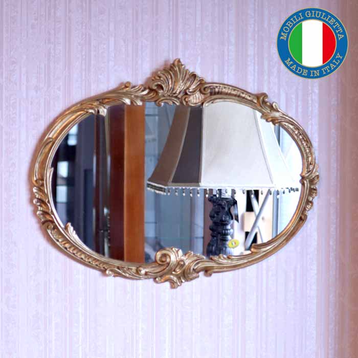 イタリア製 デコレーションミラー 置き鏡 ミラー  ゴールド EUROMAMRCHI