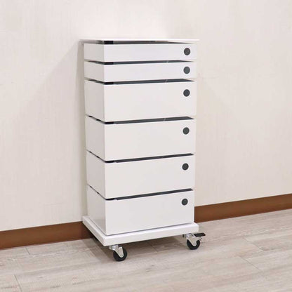 ファイルラック イタリア アイアン DOTTUS 6段 ホワイト レターケース 整理 キャスター付き ワゴン