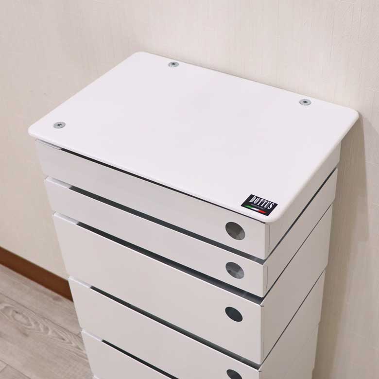 ファイルラック イタリア アイアン DOTTUS 6段 ホワイト レターケース 整理 キャスター付き ワゴン