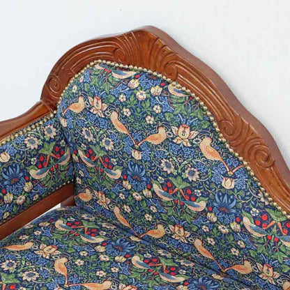 テレフォンベンチ いちご泥棒 ブルー 木製 ベンチ 猫脚 イタリア いちご泥棒 ベスト・オブ・モリス 日本