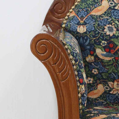 テレフォンベンチ いちご泥棒 ブルー 木製 ベンチ 猫脚 イタリア いちご泥棒 ベスト・オブ・モリス 日本