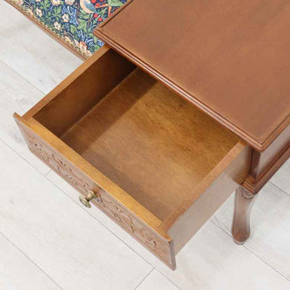 テレフォンベンチ いちご泥棒 ブルー 木製 ベンチ 猫脚 イタリア いちご泥棒 ベスト・オブ・モリス 日本