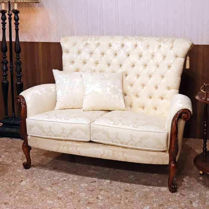 イタリア 2人掛け ソファ ベージュ ハイバック 2Pソファ 780/2