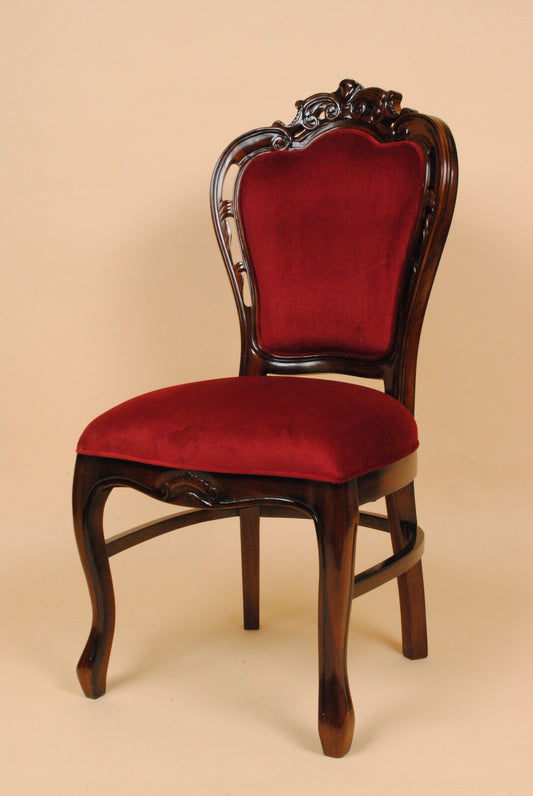 ダイニングチェア マホガニー 猫脚 完成品 レッドモケット