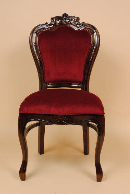 ダイニングチェア マホガニー 猫脚 完成品 レッドモケット