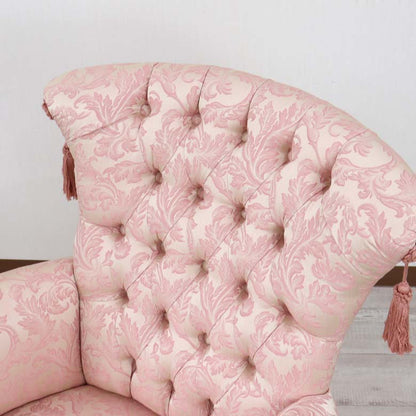 イタリア 一人がけ ソファー ホワイト ピンクアラベスク 785W/COP